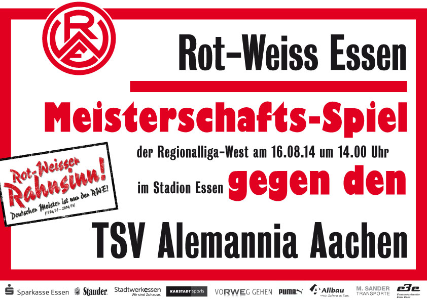 Spielankündigungsplakat RWE - Aachen