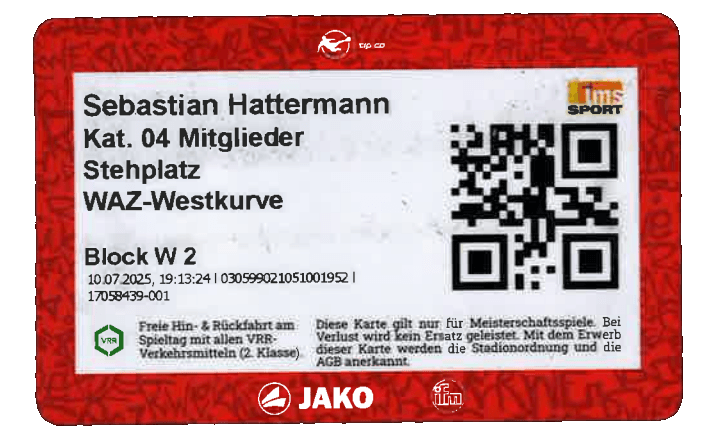 Dauerkarte 2025/2026 vorne